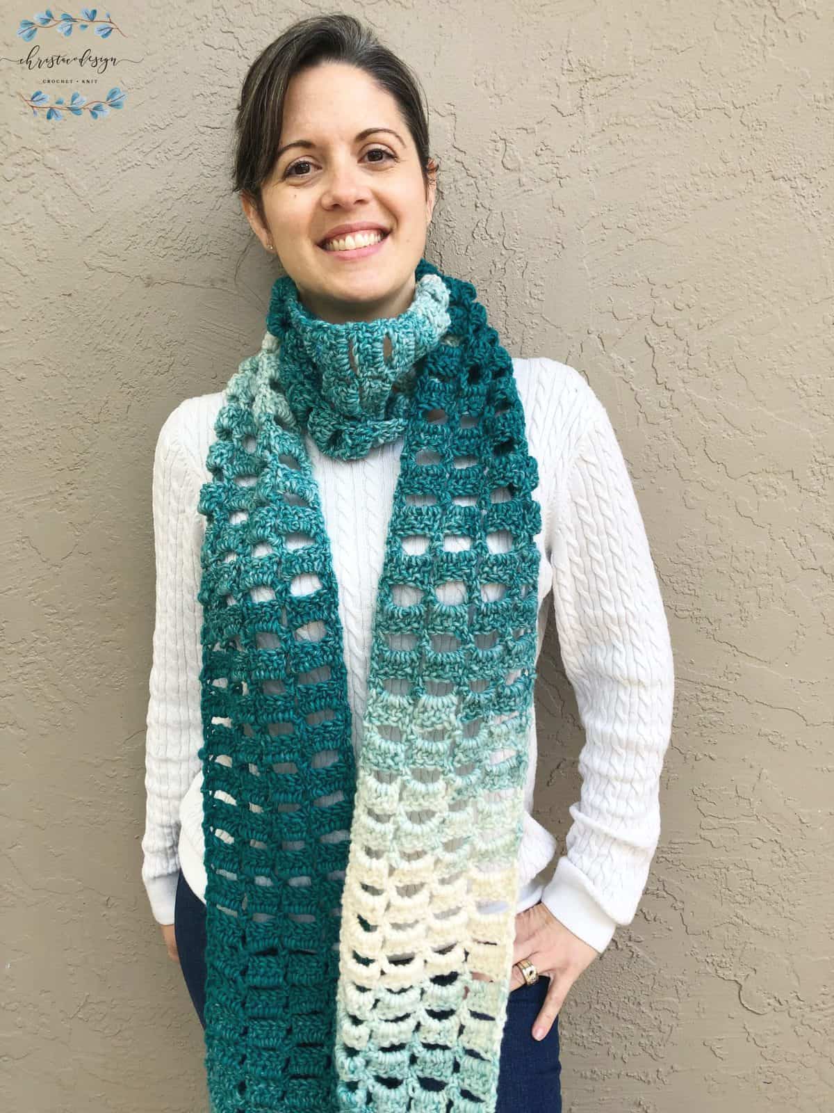 Here you will find a gall. Easy Crochet Scarf Pattern One Skein Scarfie Alza Scarf Christacodesign