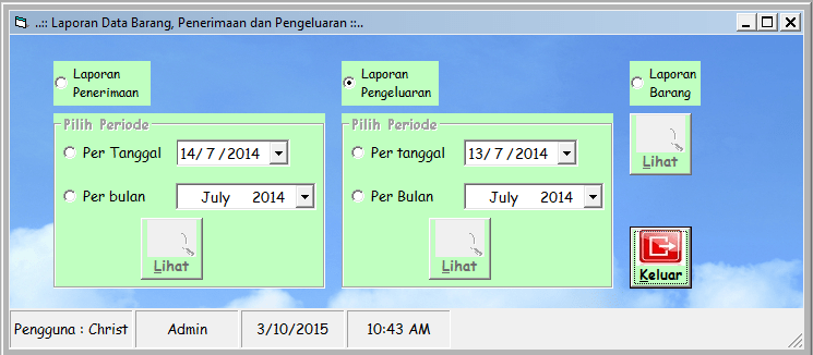 Penerimaan barang masuk dan barang keluar merupakan hal. Program Vb 6 Form Laporan Dan Crystal Report Christ A S Welcome Player
