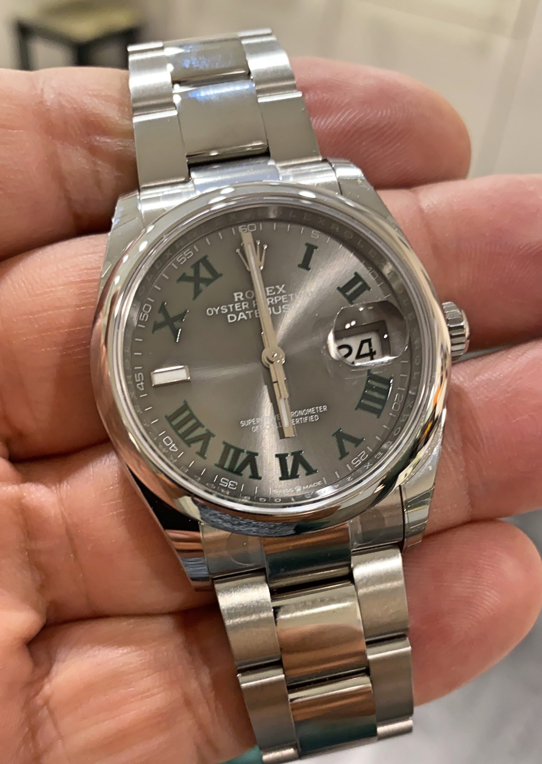 Rolex Datejust 36mm Ref 126200 Neues Modell 2021 Uhr Noch Verklebt Wimbledon Dial Chronoberlin