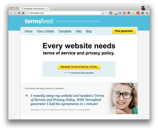 Getterms.io is a free, generic website privacy policy generator, based on typical, reasonable and fair use of information. Free Terms Of Service And Privacy Policy Generator Churchmag