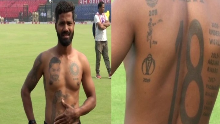 Ind V Wi 2019: Virat Kohli's Fan Has Tattoos Worth Rs 1 Lakh Of His Idol On His Body 404_x_719_jpg