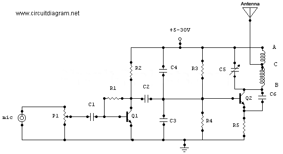 1.5 Watt FM Transmitter - Schematic Design f m transmitter circuit diagram 
