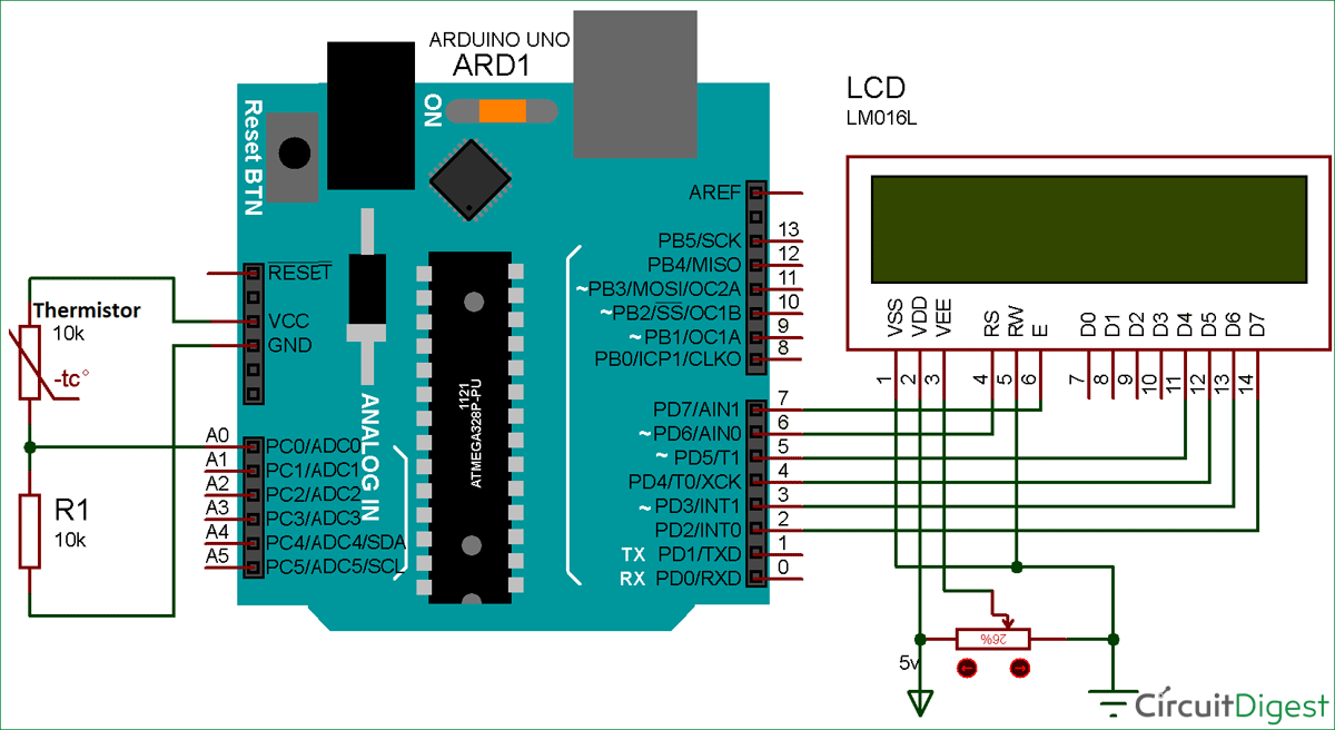 Thermistor Thermometer Circuit Diagram And Working - Circuit Diagram