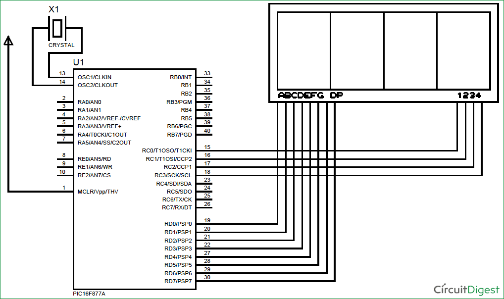 Bcd To 7 Segment Display Using Ic 7447 Circuit Diagram