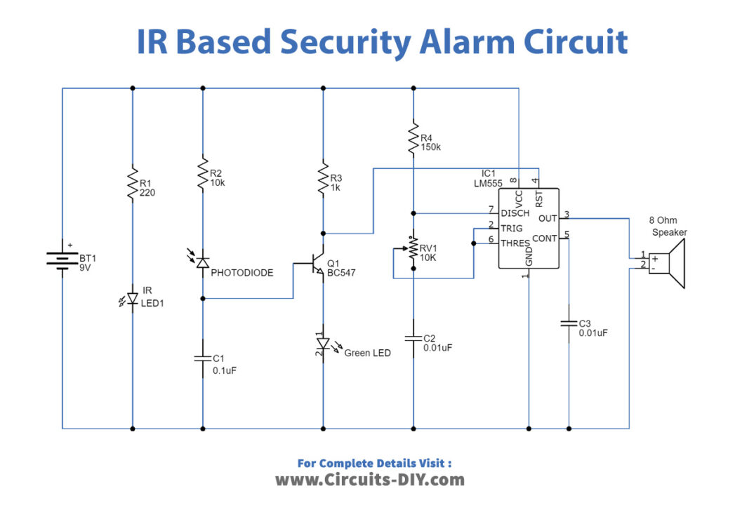 Photodiode Alarm Circuit Diagram