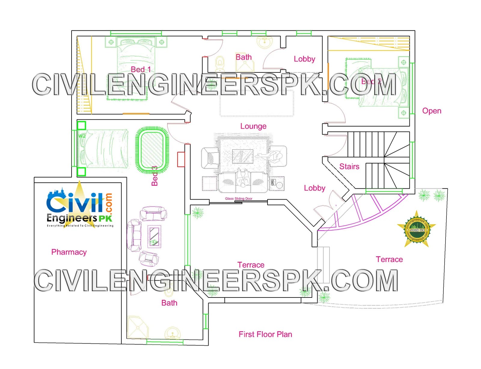 New 12 Marla House Design Civil Engineers PK