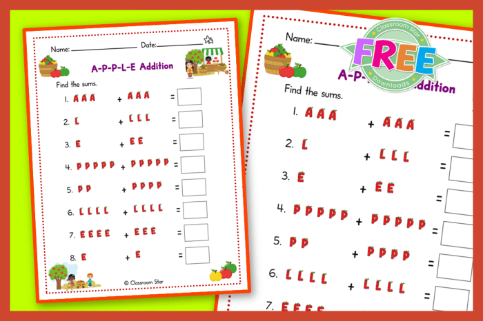 A is for apple worksheets