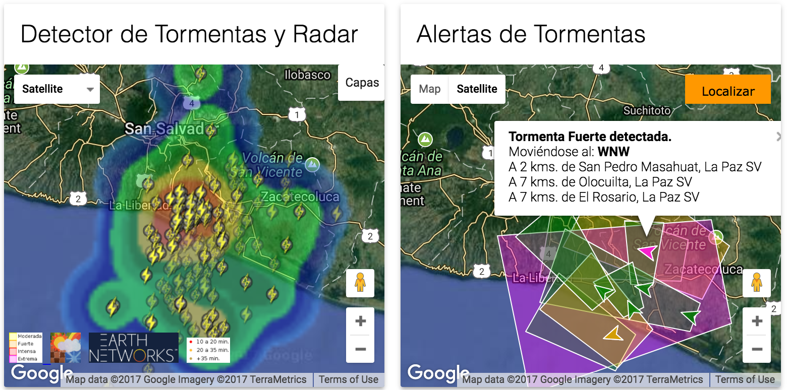 Fuertes tormentas en La Paz, El Salvador climaSV ClimaYa