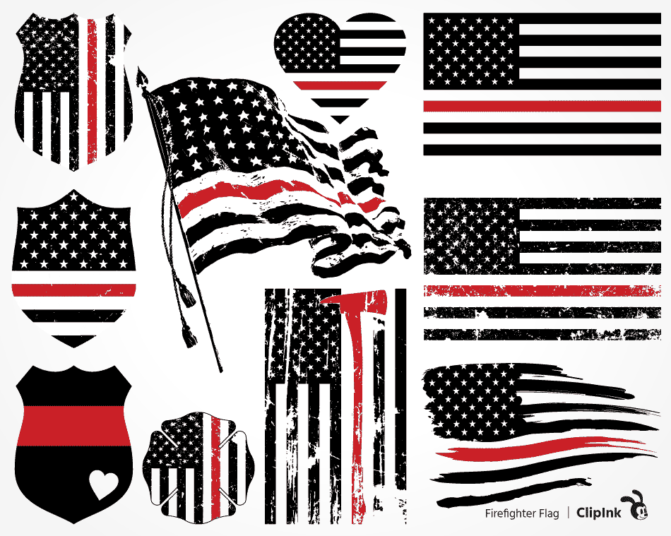Best firefighter flag ✓ royalty free vectors download in eps, cdr, svg,. Firefighter Flag Svg Us Flag Red Stripe Cut File Clipart Png Clipink