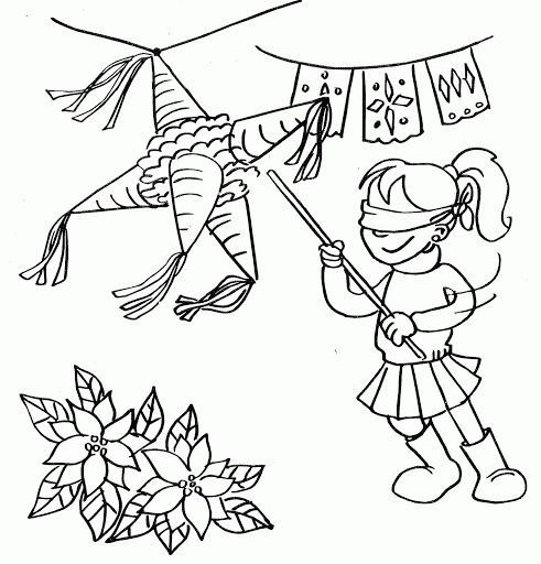 Las posadas coloring page coloring pages to print, free printable coloring pages, coloring book. Dibujos De Pinatas Para Colorear Clip Art Library