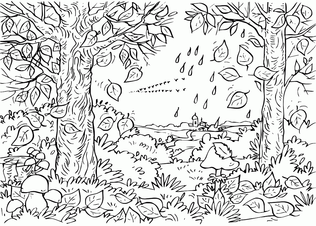 Our printable sheets for coloring in are ideal to brighten your . Fall Landscape Coloring Pages Clip Art Library