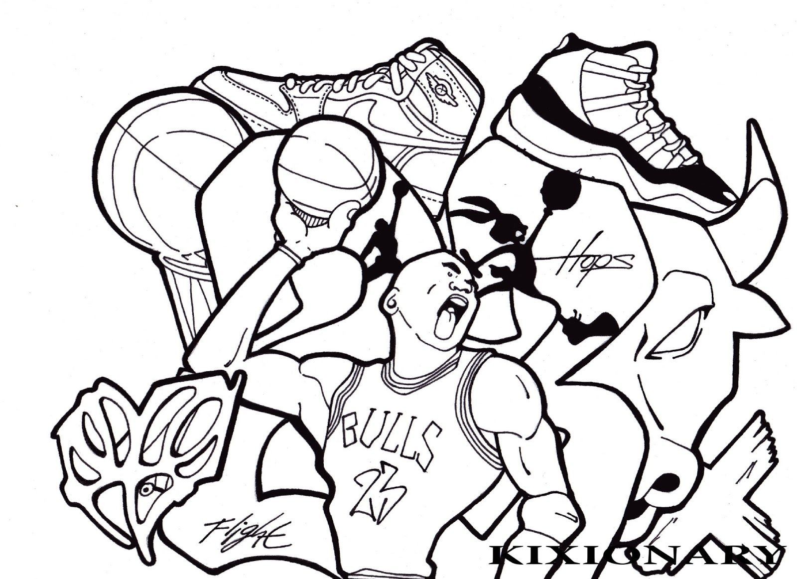 Picture of basketball player for coloring. Michael Jordan Coloring Printables Clip Art Library