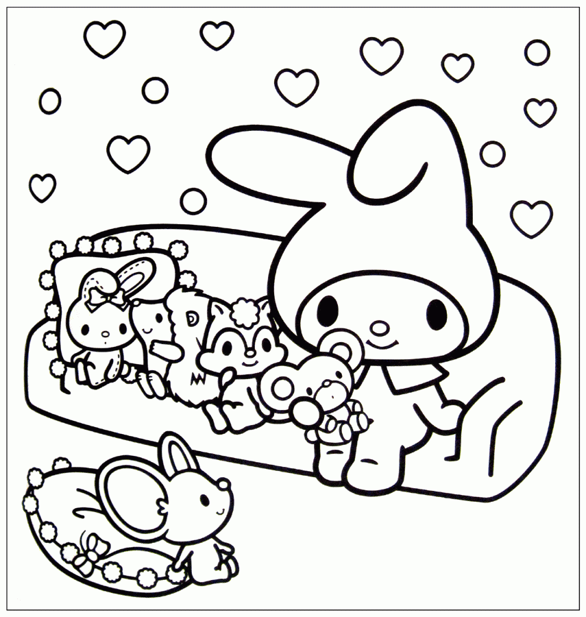 Each roll is over 7.5 feet long and dispenses four different designs. Cute Sanrio Coloring Pages Clip Art Library