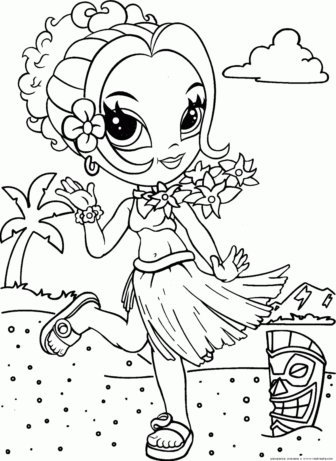 hula girl coloring pages clip art library