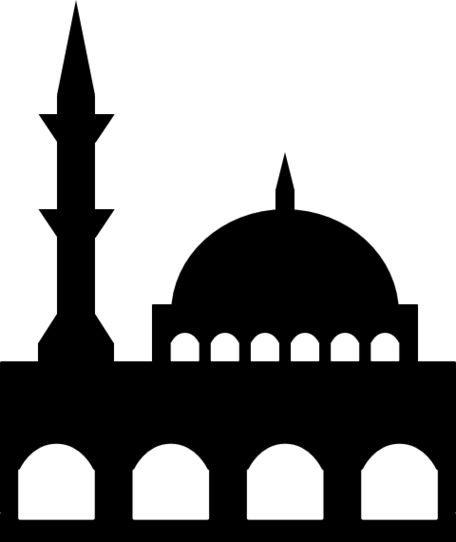 Hand Drawn Cartoon Ramadan Mosque Badge Illustration