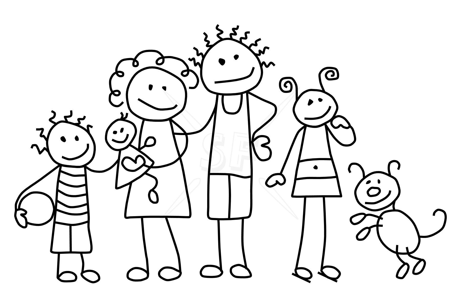 Clip arts related to : Free Family Cartoon Black And White Download Free Family Cartoon Black And White Png Images Free Cliparts On Clipart Library