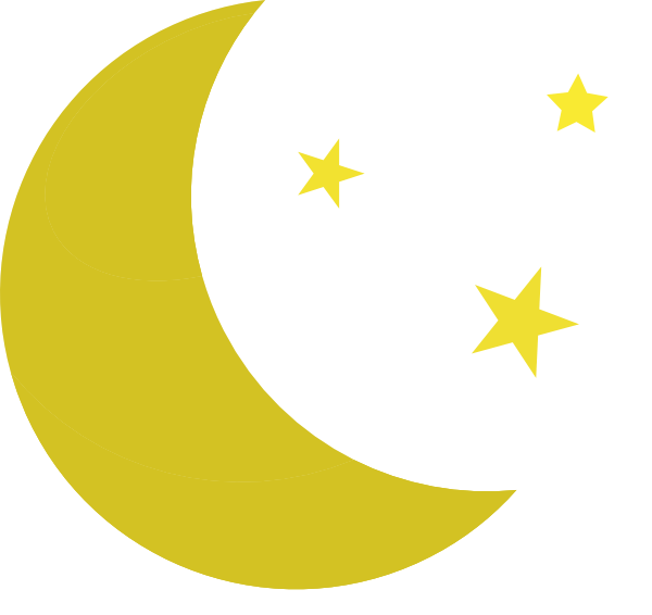 Moon And Star With Black Color On Green Gradient Color