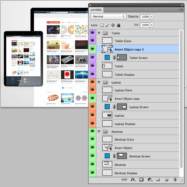 Get your artwork to wrap around an object with photoshop smart layer mockups!download the tin container: . Create A Responsive Screen Mockup Using Smart Objects In Adobe Photoshop