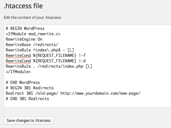 If you install wordpress on a cpanel server you are likely to . Options for 301 Redirects in WordPress