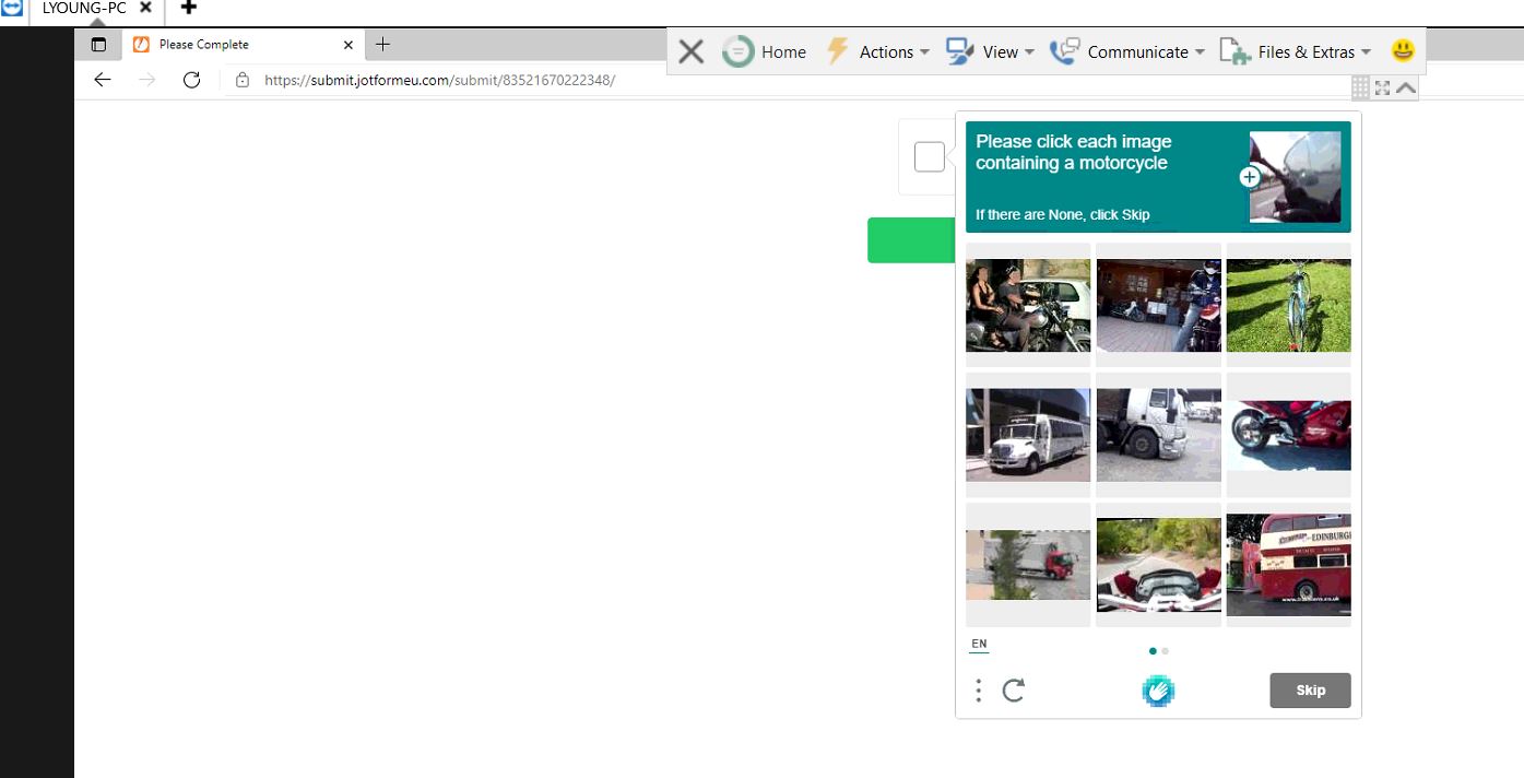Hello, captcha's dont work on my pc anymore. Jotform Always Asking Are You Human And Captcha For A Form
