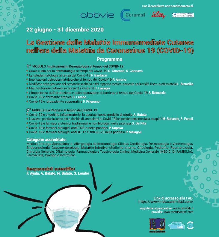 Corso Fad "La Gestione Delle Malattie Immunomediate Cutanee Nell'era Della Malattia Da Coronavirus 19 (Covid-19)" - Cmw Lab 790_x_731_jpg