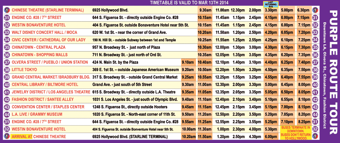 Enjoy the views from up top and combine pleasure and education . Hop On Hop Off Los Angeles Route Map Maps Location Catalog Online
