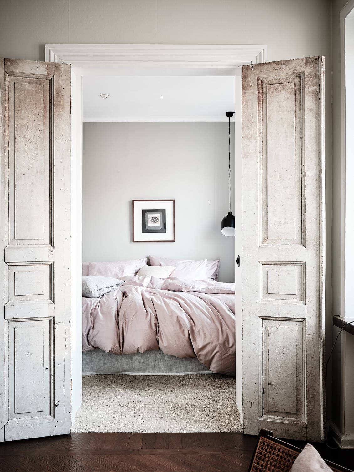 roze in interieur