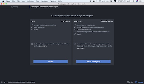 Atomã¨ãã£ã¿ã§pythonã³ã¼ãã®å
¥åè£å®ããæ¹æ³