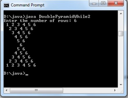Program to display integrated pyramid number pattern in Java using ...