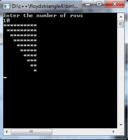 Floyd's triangle star patterns in C++ language using for loop - Code ...