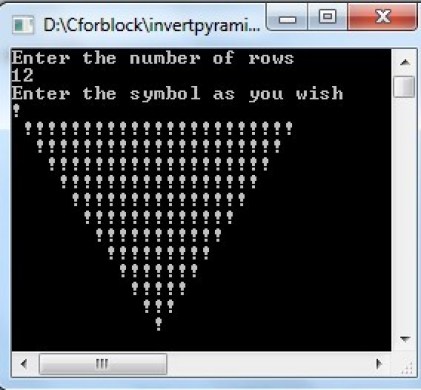 Inverted Pyramid star pattern in C++ language - Code for Java c