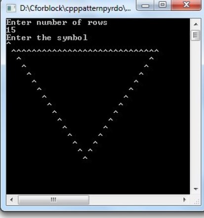 Display Hollow Inverted Pyramid pattern in C++ language - Code for Java c