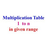 Java code to Display multiplication table of a number in given range ...