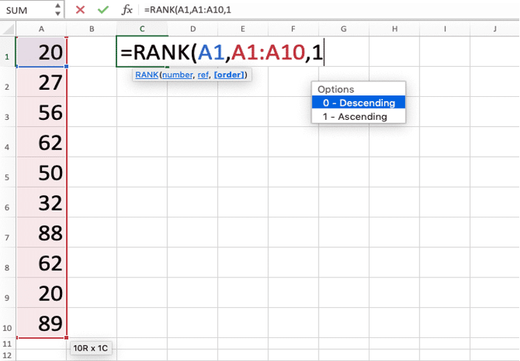 fungsi rank