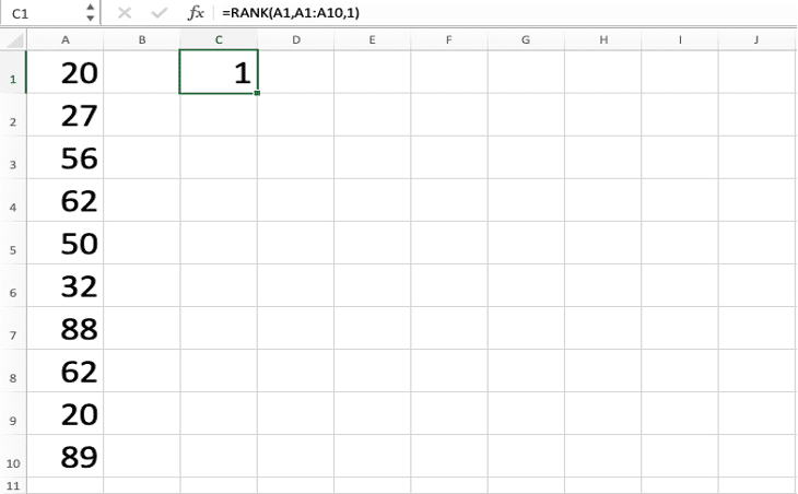 fungsi rank
