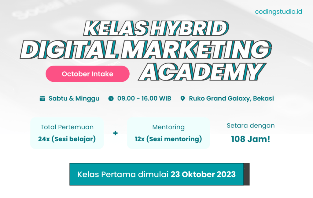 Kelas Online dan Offline Digital Marketing Academy Coding Studio