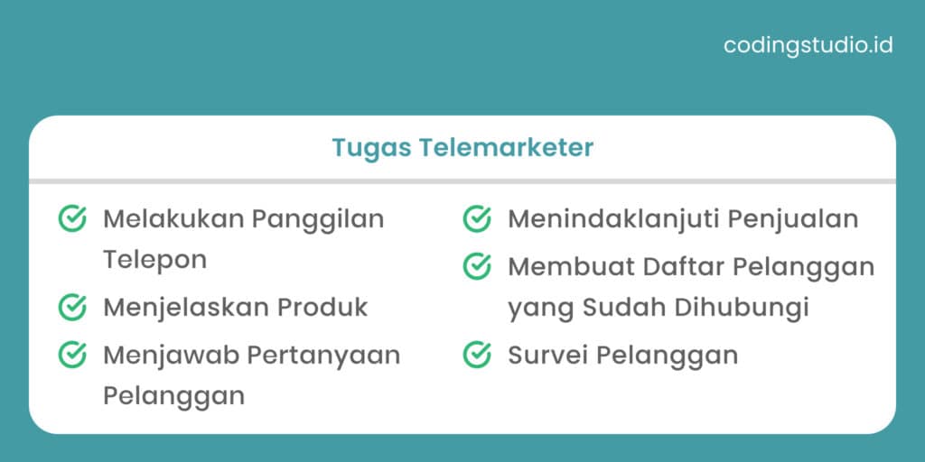 Tugas Telemarketer
