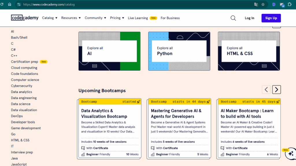 Kursus Programming Codeacademy