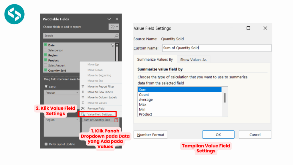 Fitur Value Field Settings