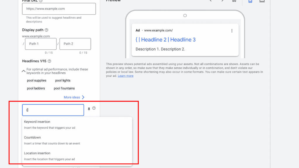 Gunakan Fitur Dynamic Keyword Insertion