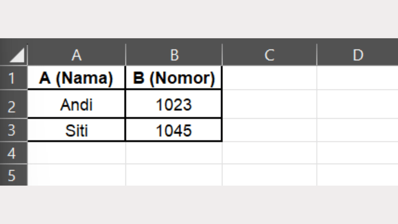 Contoh Dataset 2 untuk Praktik CONCATENATE