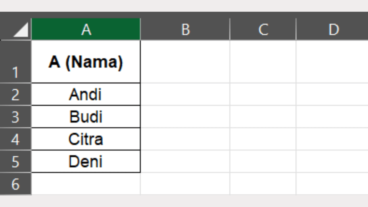 Contoh Dataset 3 untuk Praktik Rumus MATCH