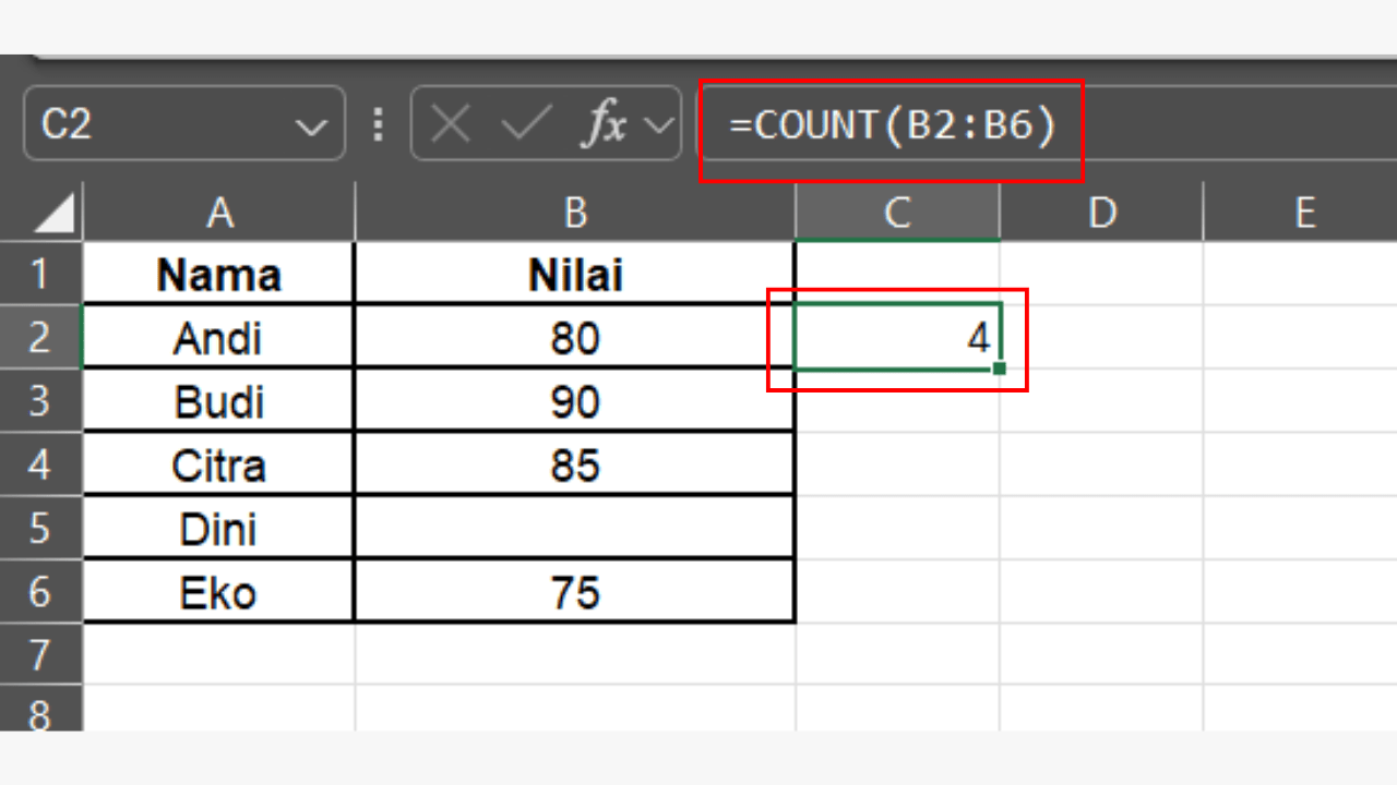 Tekan Enter untuk Menampilkan Count
