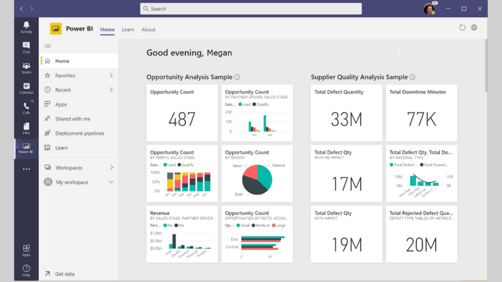 Tampilan Power BI Service