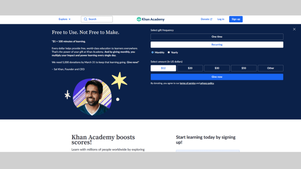 Website Khan Academy