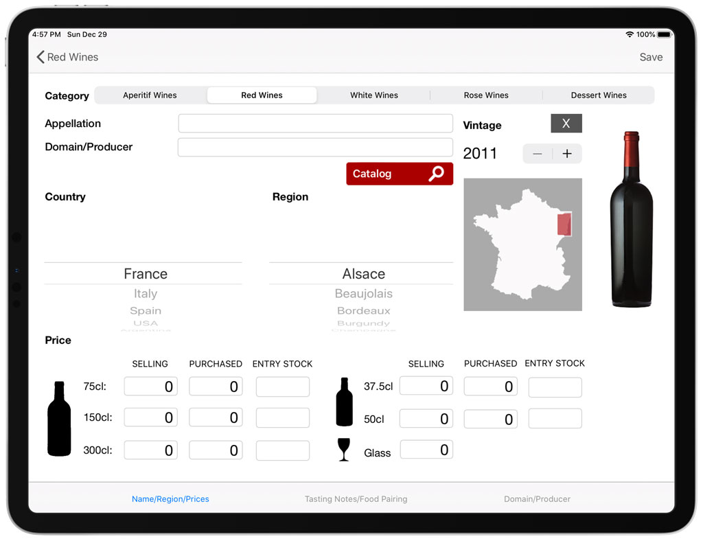 Tutorial Editing the wine details information of the wine COENA