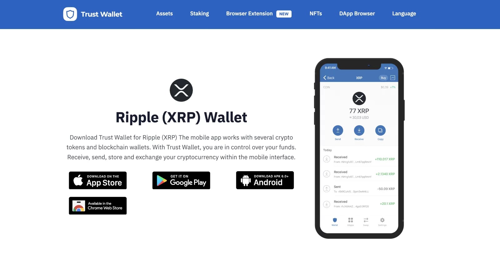 6. Trust Wallet for Your XRPs
