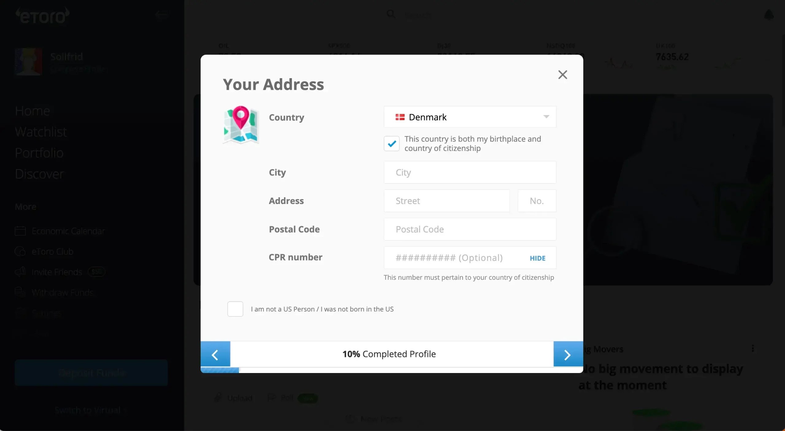Step 1.8: Complete your address