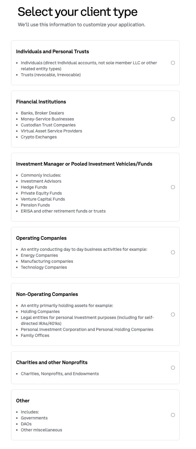 Step 4: Select Your Client Type