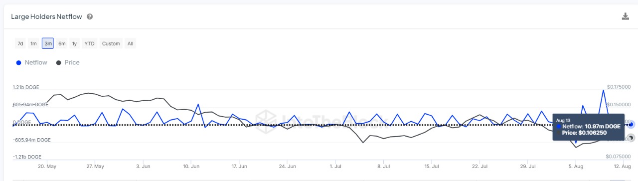 doge large holders netflow